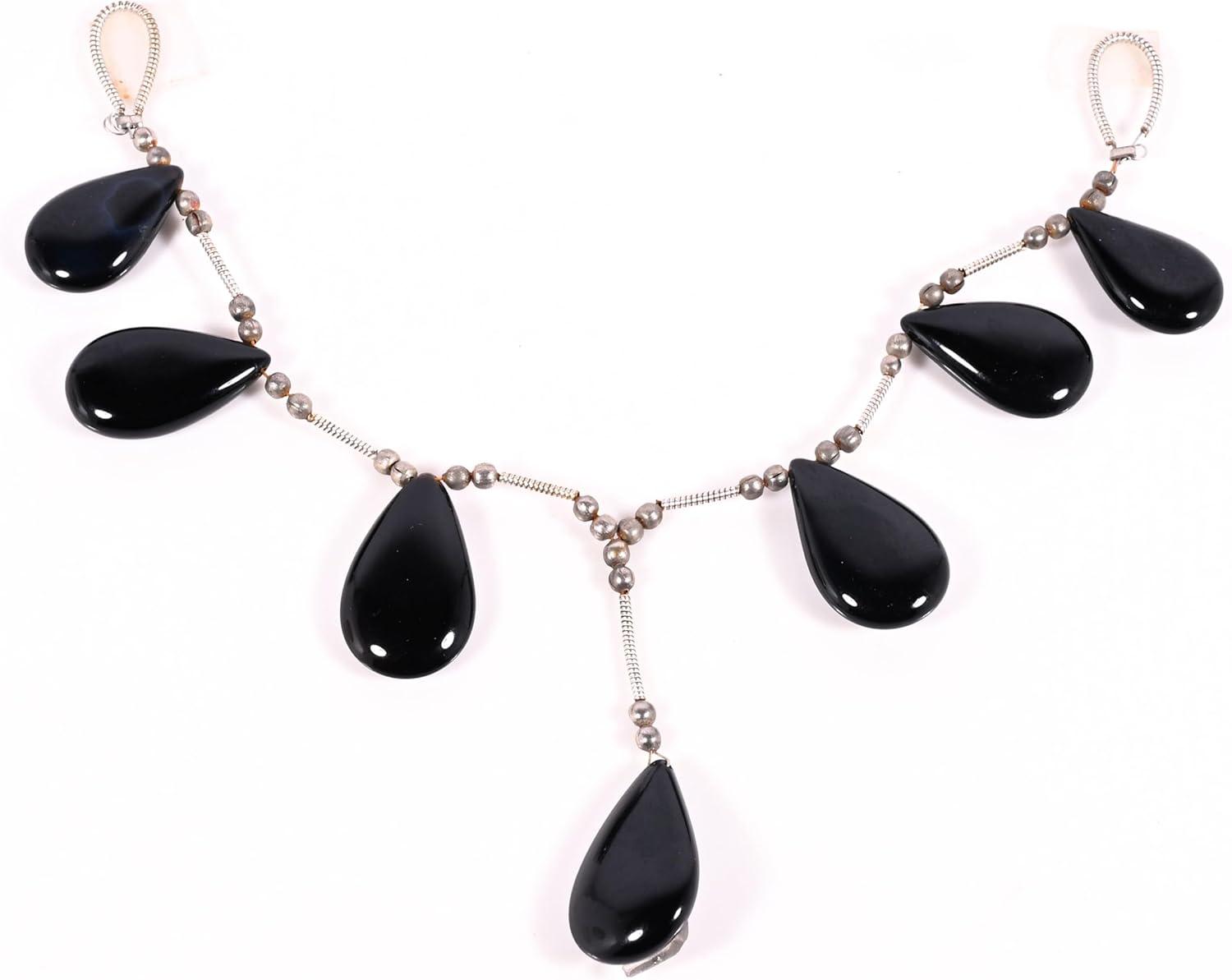 Natural Black Onyx Pear Briolette Beads Layout (23–18mm) | Smooth Polished Drop Shape Gemstone Strand for Jewelry Making, Necklaces, Earrings and Designer Crafts