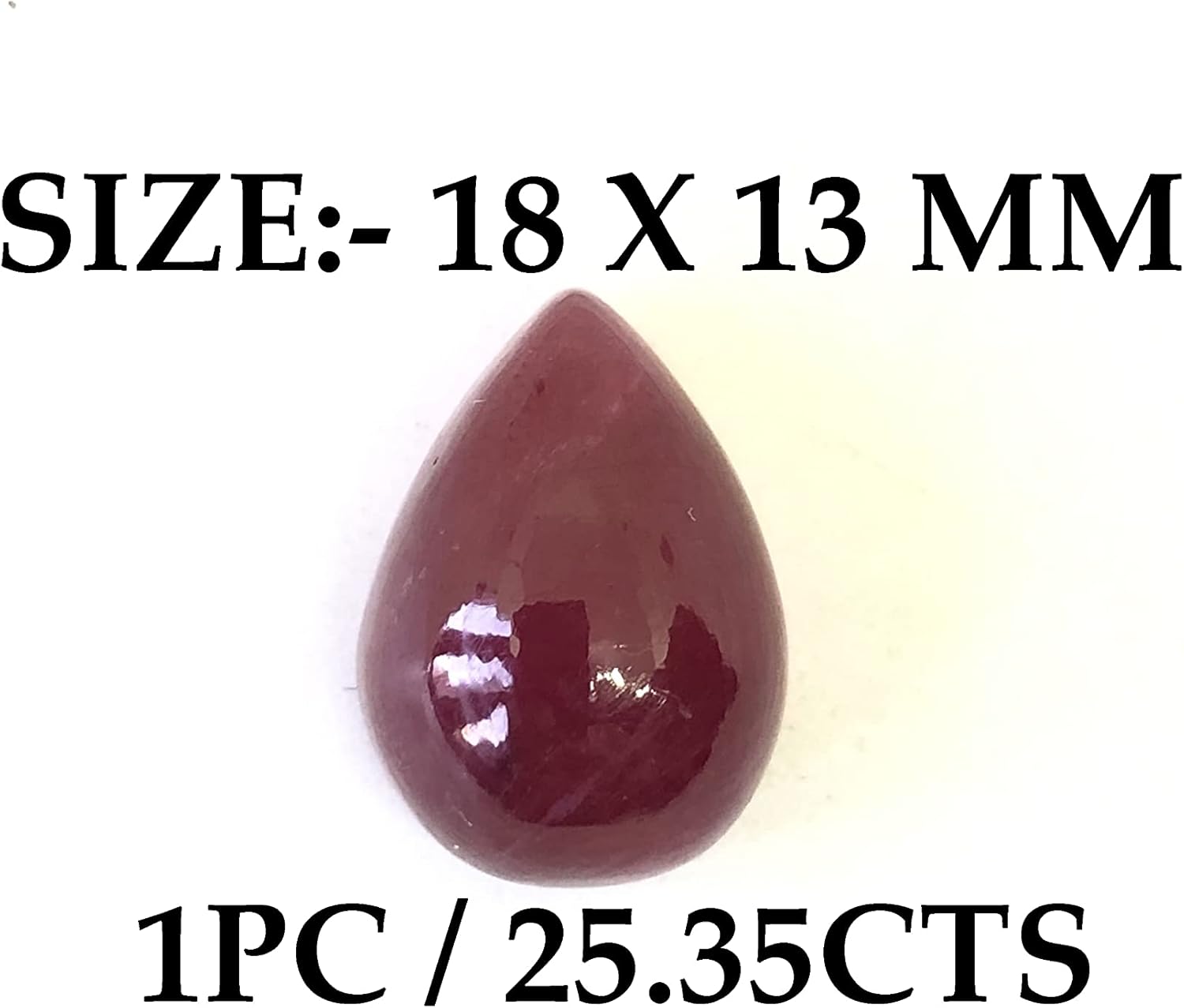 25.35 Ct Deep Red Ruby Pear Shape Cabochon Size 18x13 mm Attractive Unique Quality Most Popular Loose Gemstone Best For Making Jewelry Pendant/Ring