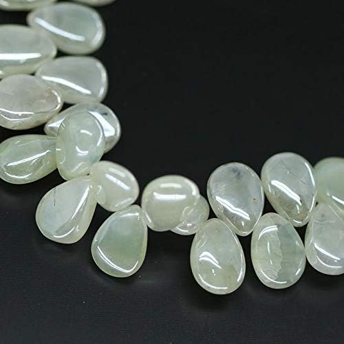 GEMZ 13 inch Strand of Natural Green Quartz pear Drop Shape Faceted Cut Green Color briollete Beads for DIY Jewelry Making- Earring Necklace Bracelet.