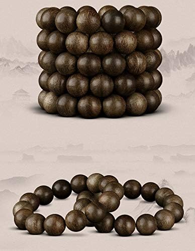 GLW Brunei Genuine Natural Wild Agarwood Aloewood 15mm Malas Prayer Beads #4934