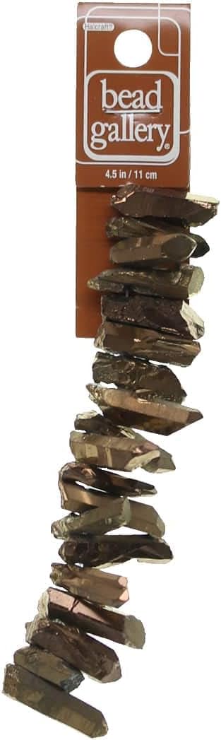 Bead Landing Bronze Luster Crystal Quartz Stick Beads, 12 Pack