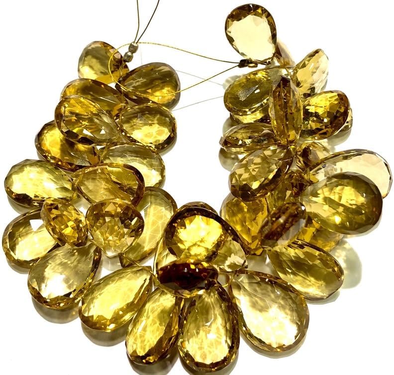 Natural Bear Quartz Pear Faceted Beads 13-16 MM 7 inch Long String Jewelry Making Gemstone Beads for Necklace Bracelet