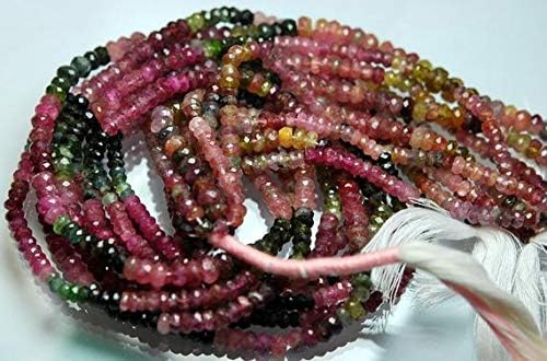 14 Inch Strand-Super-Finest-Multi Tourmaline Faceted Rondelled Size,5-6.5mm Code-HIGH-55448