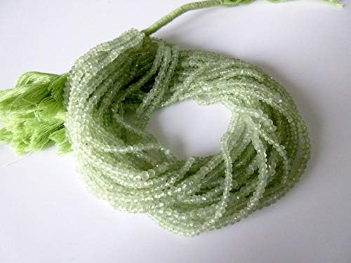 50 Strands Wholesale 3mm Prehnite Beads, Faceted Rondelle Beads, Prehnite Gemstone Beads, 13.5 Inch Strand