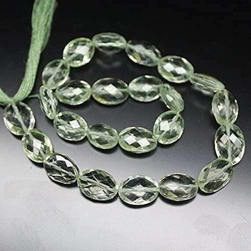 Prasiolite Green Amethyst Faceted Oval Gemstone Loose Craft Beads Strand 10