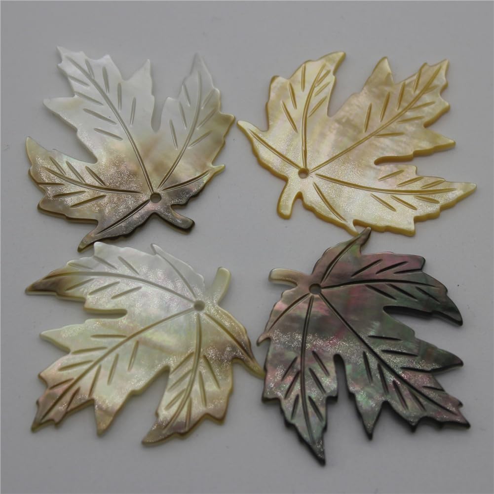 Natural Mop Seawater Shell Beads Maple Leaf Shaped Pendant for Jewelry Making DIY Necklace Earring Bracelet 30X33mm1 10 Pieces