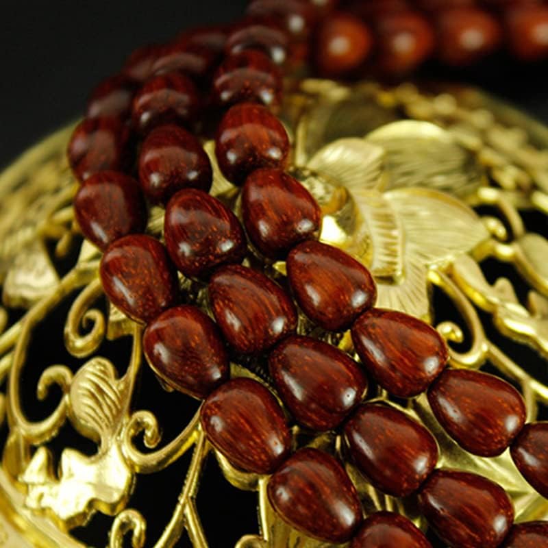 Mascot Wooden Crafts Wood Carving Art Wood Decoration Artwork 小叶紫檀水滴佛珠手串手链 男女7*9 108mm(小叶紫檀水滴佛珠手链)