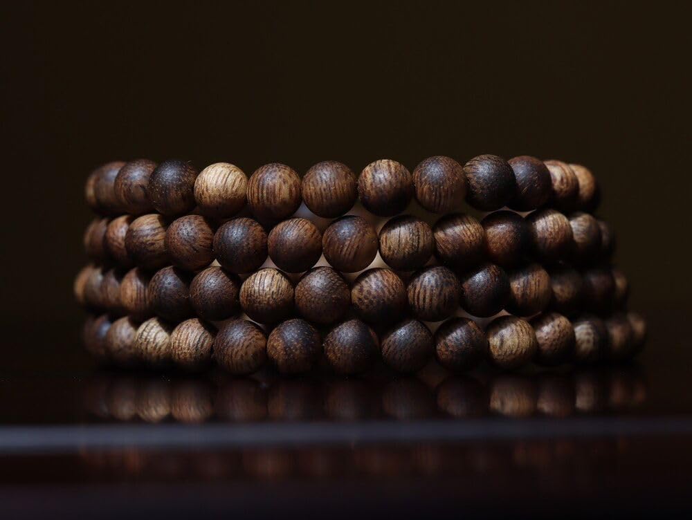 Agarwood 7mm*108pcs Hainan White Chess Agarwood Rosary Beads Sinking Buddha Bead Strings