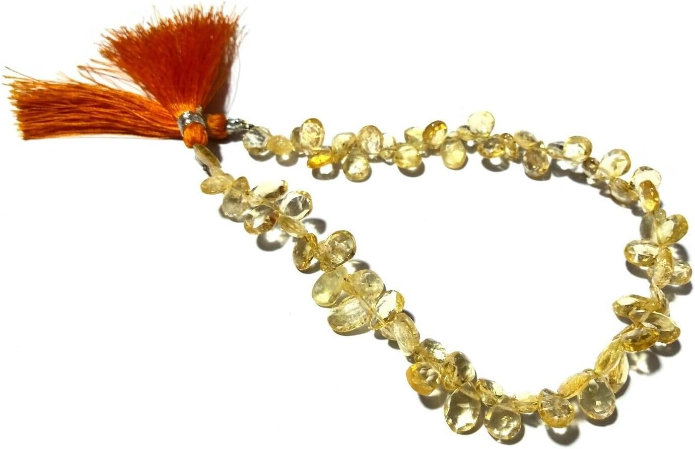 Natural Citrine Pear Almond Faceted 7x9-8x10mm Loose Beads 7