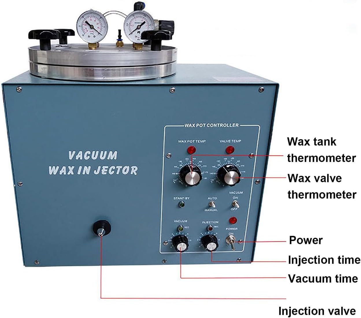 510W Vacuum Wax Injector, Digital Wax Casting Machine, Jewelry Gold Silver Making Carved Sculpture Wax Mold Injection Tool, 3kg Large Capacity, for Beading Jewellery Making Kit