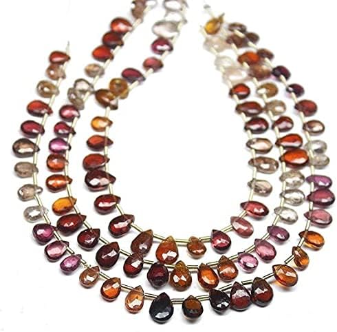 Natural Multi Spinel Pear Drop Gemstone Craft Loose Beads Strand 8