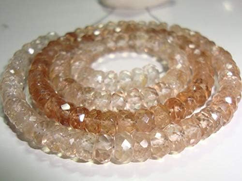 Imperial Topaz Faceted Lovely Diamond Cut Rondelle, 6.5 Inch Strand, 5-5.5x3-4mm Code-HIGH-61950