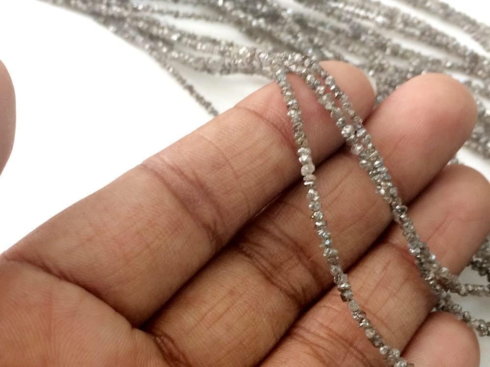 1.5-2.5mm Champagne Brown Rough Rondelle Diamond Chip Beads, Sparkling Champagne Brown Raw Uncut Diamond For Jewelry (4IN To 16IN Options), 1.5 MM - 2.5 MM