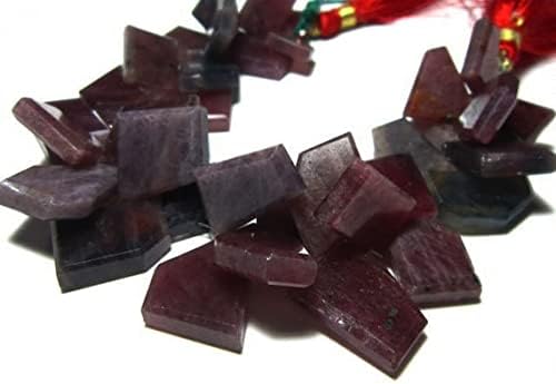 Beads Gemstone 477 Carat-Rare Natural Sapphire Large Faceted Fancy Slices-7 Inch Long Strand -Stones Measure- 10-23mm Code-HIGH-10708