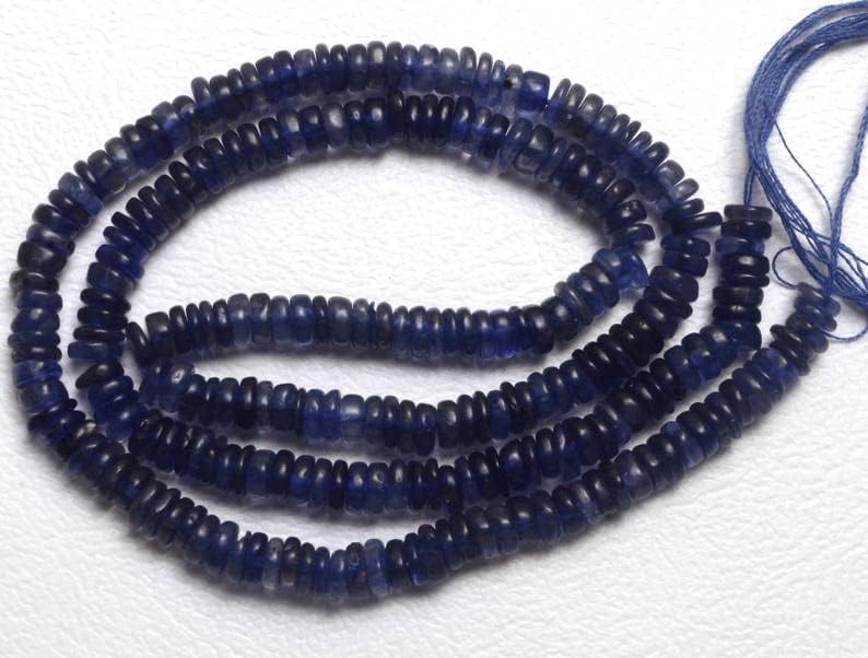 13 inch Strand of Natural gem Iolite, 4-5mm rondelle Smooth Beads for DIY Jewelry Making. | Beads_04912
