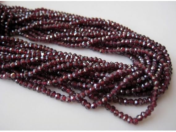 BEADS GEMSTONE 5 Strand Natural Mystic Garnet, Original Gemstone, Micro Faceted Rondelle Beads, 3.5mm Beads, 14 Inches Code-HIGH-18517