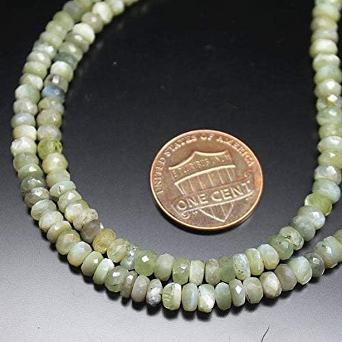 chrysoberyl cats eye faceted rondelle gemstone loose craft beads strand 18