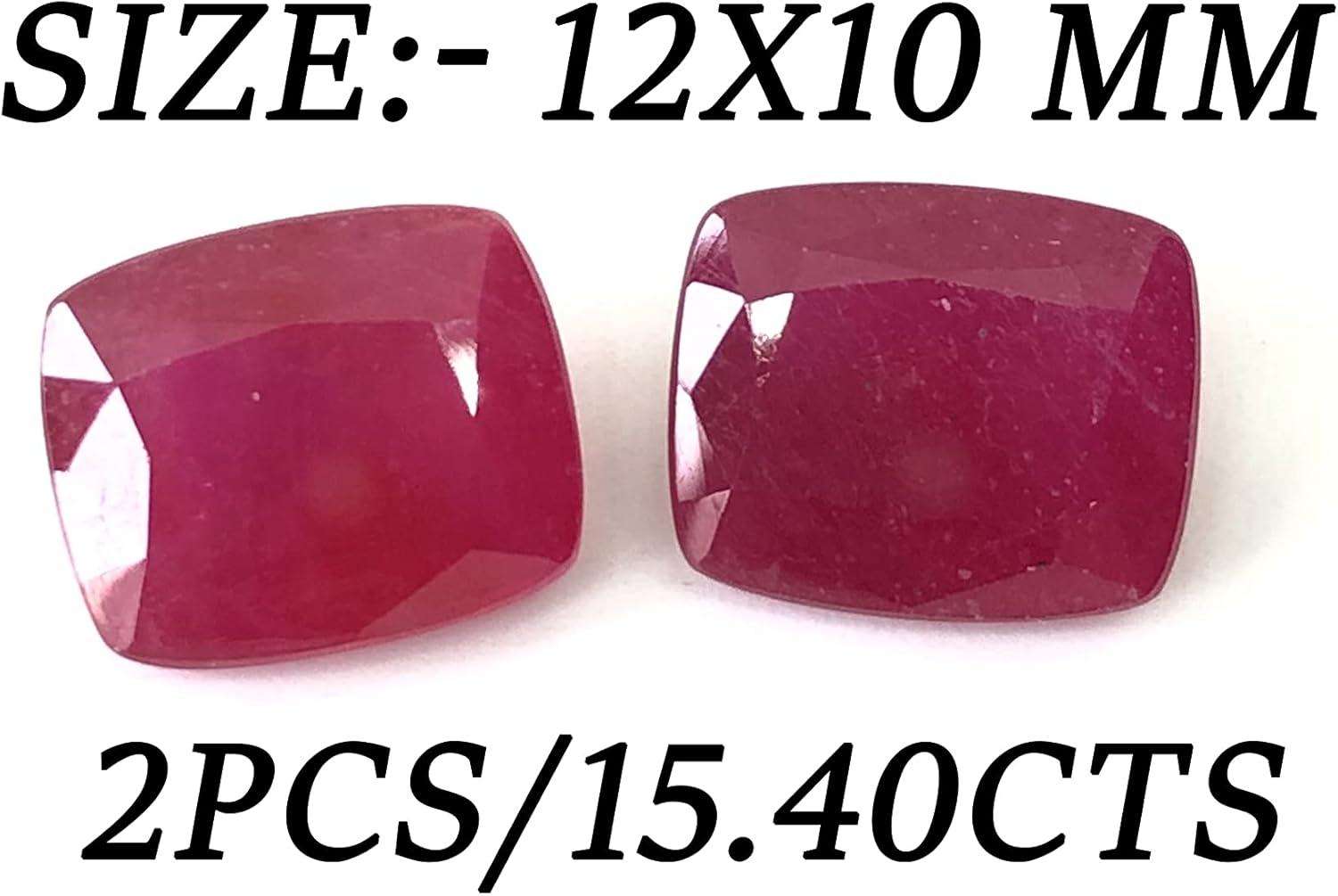 15.40 Ct Pair Ruby Cushion Shape Size 12x10 mm Cut Faceted Attractive High Quality Fine Loose Gemstone Best For Making Earring Jewelry