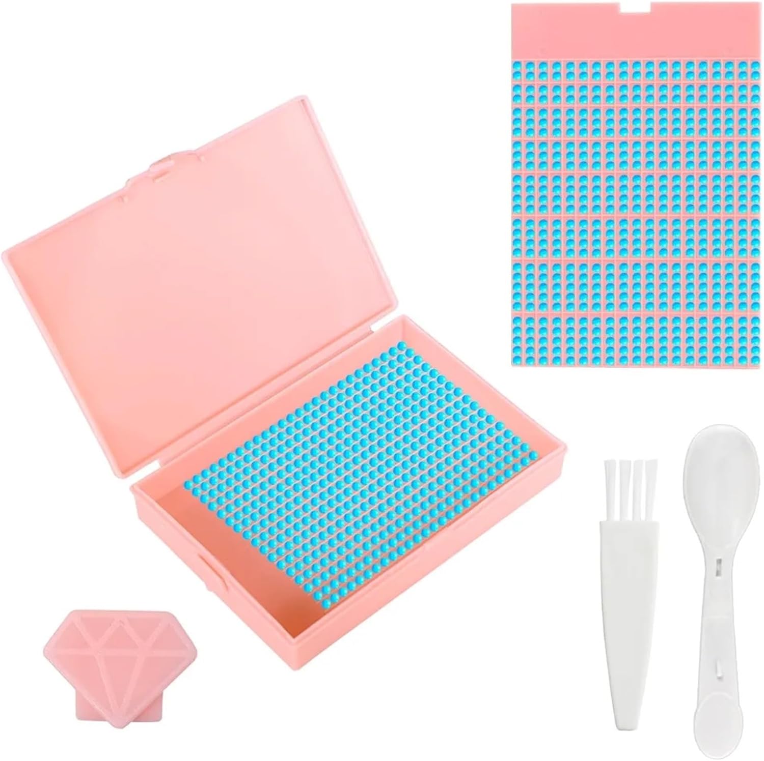 15/30pcs DIY Craft Flip Top Diamond Painting Tray Art Accessories Beading Plates Beads Sorting Storage with Stopper(Pink,30pcs,Type2)