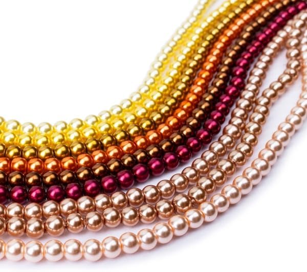 PotomacBeads 1330 Pieces Glass Potomac Pearls, Warm Tones Collection, 3mm, 10 Colors