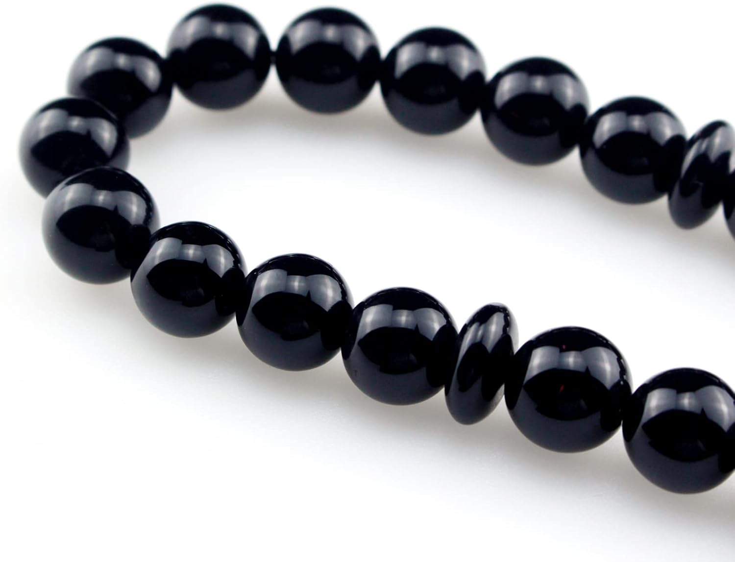 Islamic Muslims Dhikr Tasbeeh Tasbih Prayer Beads, 33 Black agate Stone Beads with Tassel