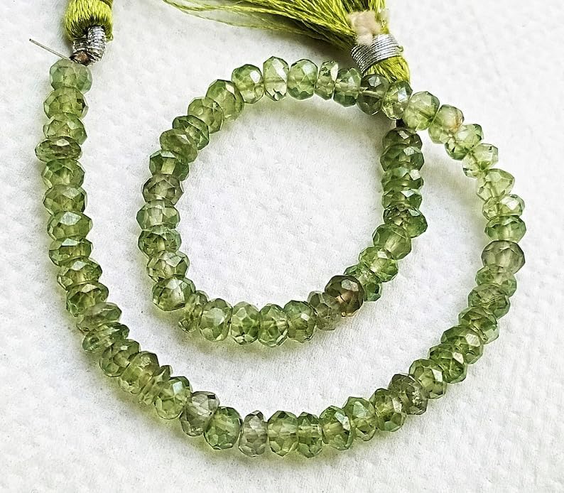 13 inch Strand of Natural gem Mystic Green Quartz, 4.5-5mm rondelle Faceted Beads for DIY Jewelry Making. | Beads_05762
