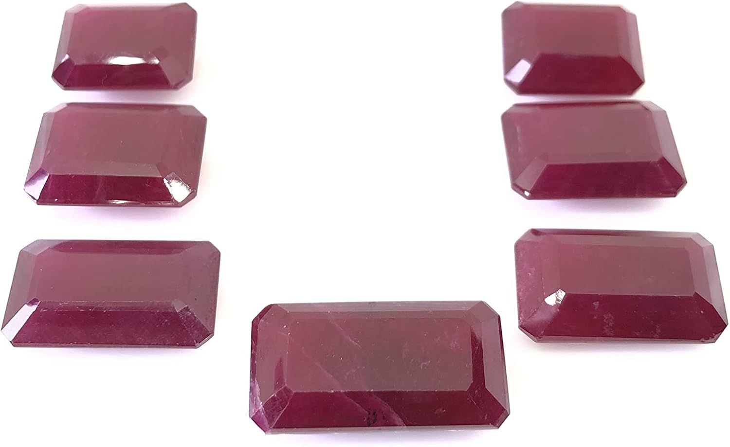 184.94 Ct Deep Red Ruby Octagon Shape Size 13 To 25 mm Emerald Cut Fine Wholesale 7 Pieces Lot Loose Gemstone For Making Necklace Jewelry