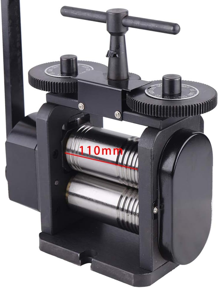 DNYSYSJ Jewelry Rolling Mill Machine - Professional Manual Rolling Mills for DIY Jewelry Making, Black, 4