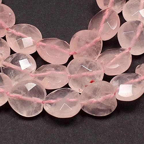 rose quartz heart shape 12 mm approx finest rose quartz briollets beads, 12 mm