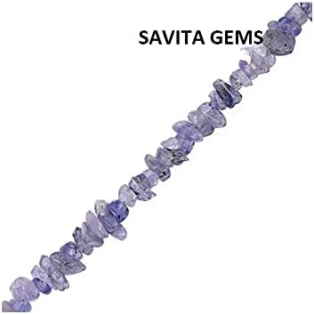 Natural Tanzanite Chips Beads Strand 320 Ct, Free Form Gravel Uncut Pack of 5 Strand 100