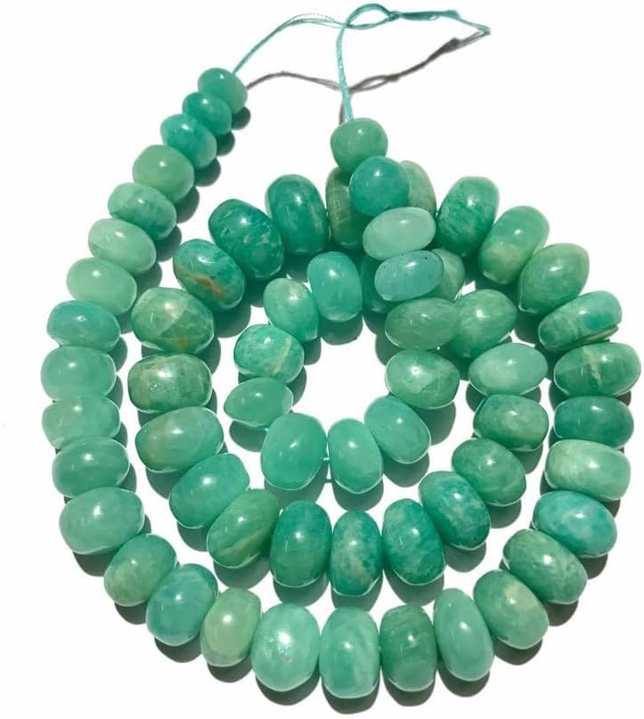 Natural Amazonite rondelle soomth Beads 7x11mm 19 inch Long String Jewelry Making Gemstone Beads for Necklace Bracelet