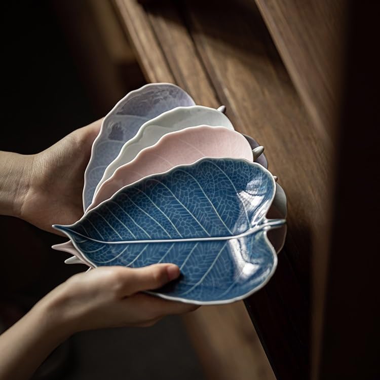 Foodtray Chinese Exquisite Pastry Tray Retro Ceramic Tea Room Snack Fruit Small Storage Dining Serving(C)