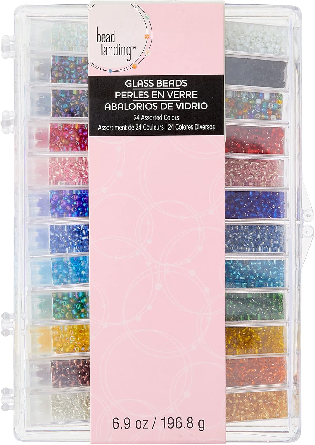 Bead Landing Storage Box with Assorted Bead Colors, 6 Pack