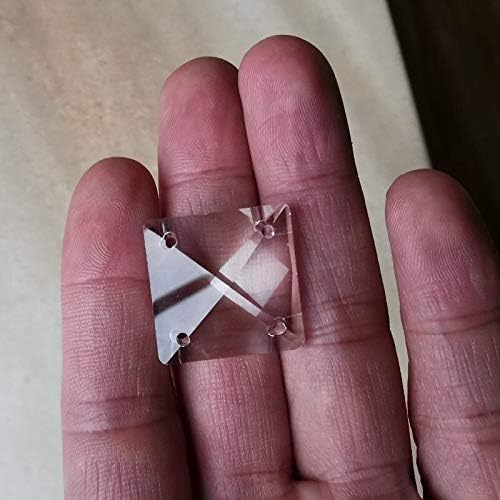 Chandelier Crytal 50pcs/lot 14mm/18mm/22mm Clear Crystal Square Beads in 4 Holes for Chandelier Parts Beads DIY Lighting Accessories - (Color: 28x28mm/ Size: with 4 holes)