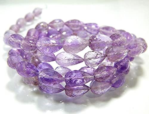 13 inch Strand of Natural gem Amethyst, 10x7-13x8mm Teardrop Faceted Beads for DIY Jewelry Making. | Beads_01677