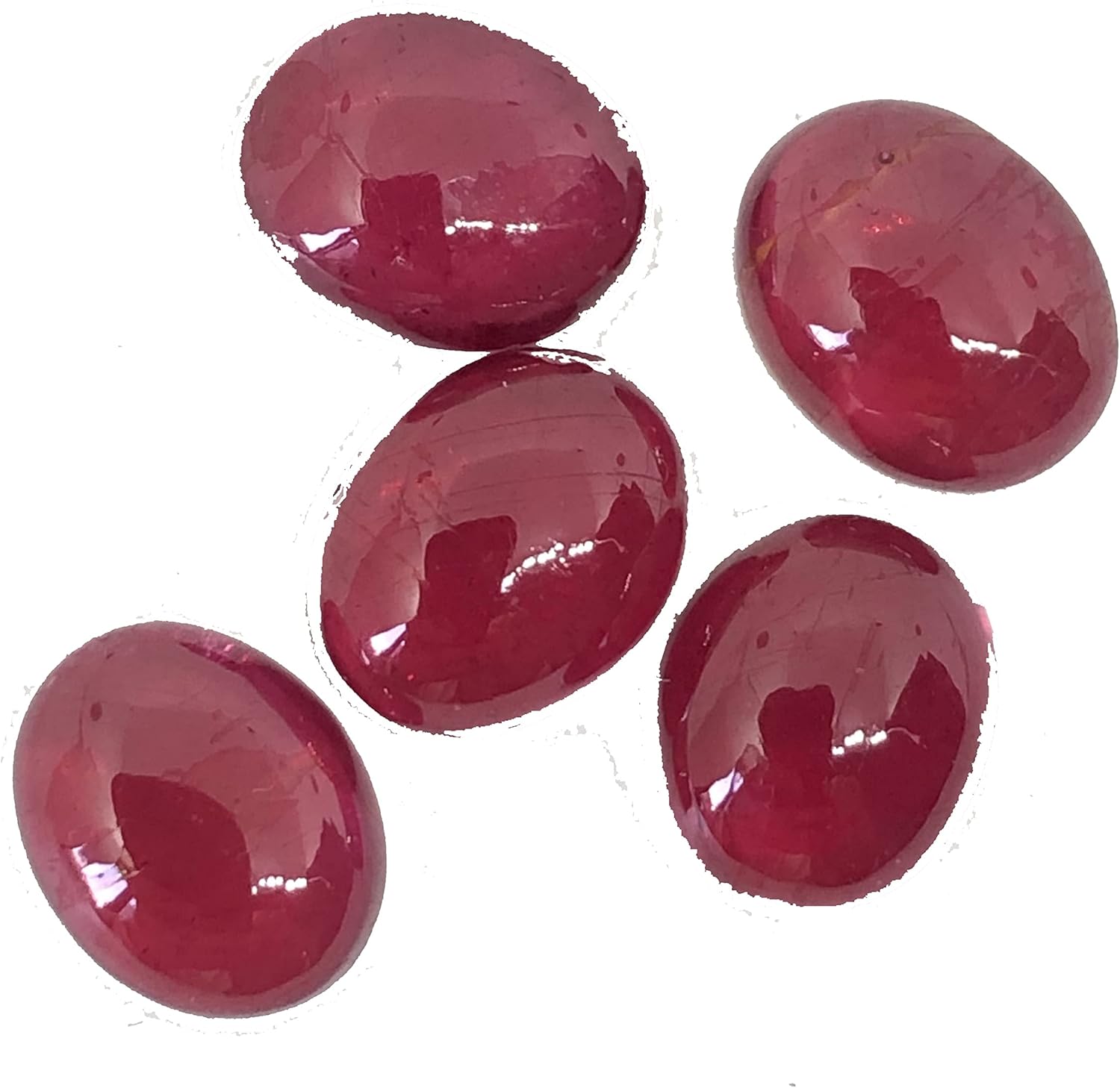 17.88 Ct Natural Deep Red Ruby Oval Shape Cabochon Size 10x8 mm Top AAA+ Quality Wholesale 5 Pieces Lot Loose Gemstone For Making Pendant, Earring, Ring Jewelry