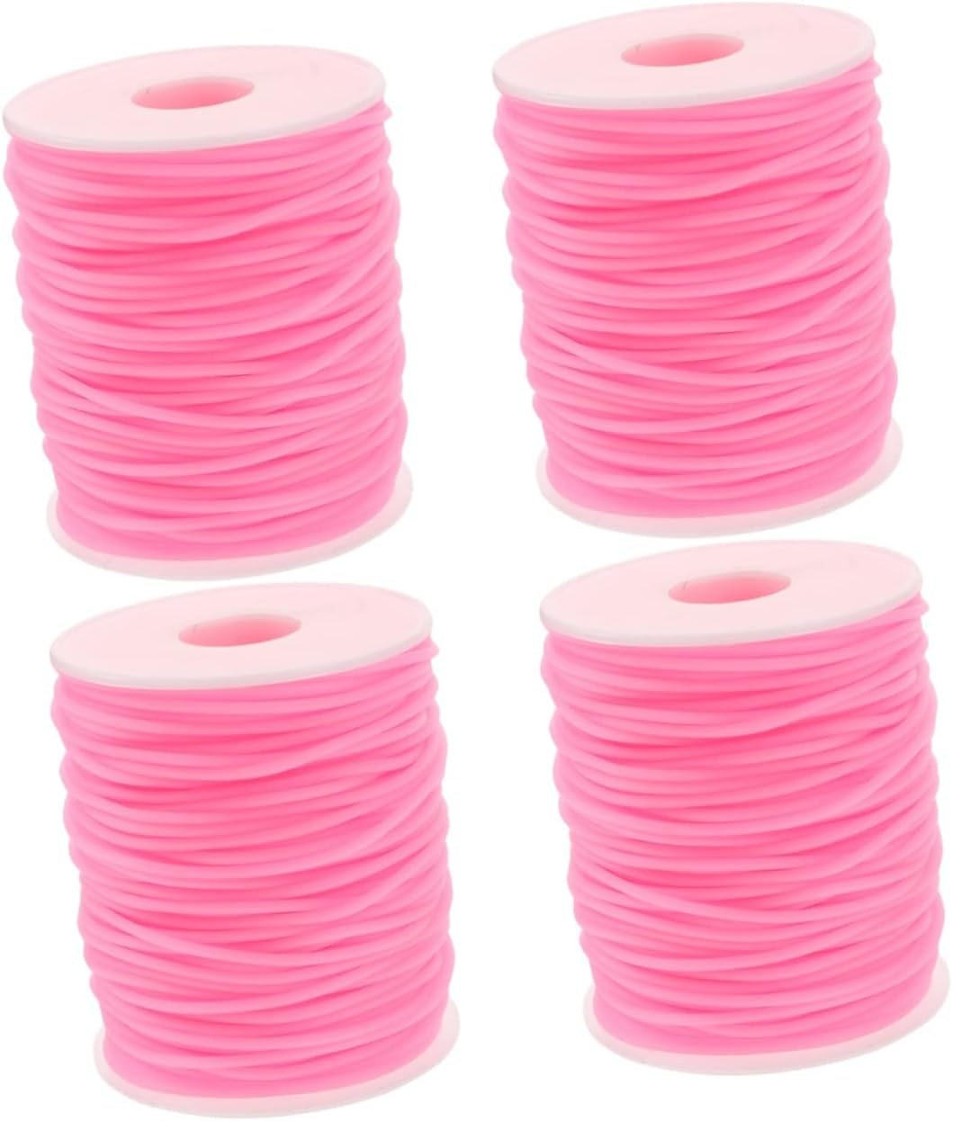3 Rolls PVC Beaded Rope Elastic Bracelets Stretchy Bracelets Stretch Bracelets Stretchy Choker Cord for Necklace Bracelet Making Beading Thread Necklace Cords Hollow PVC Rubber (Pinkx3pcs 5000
