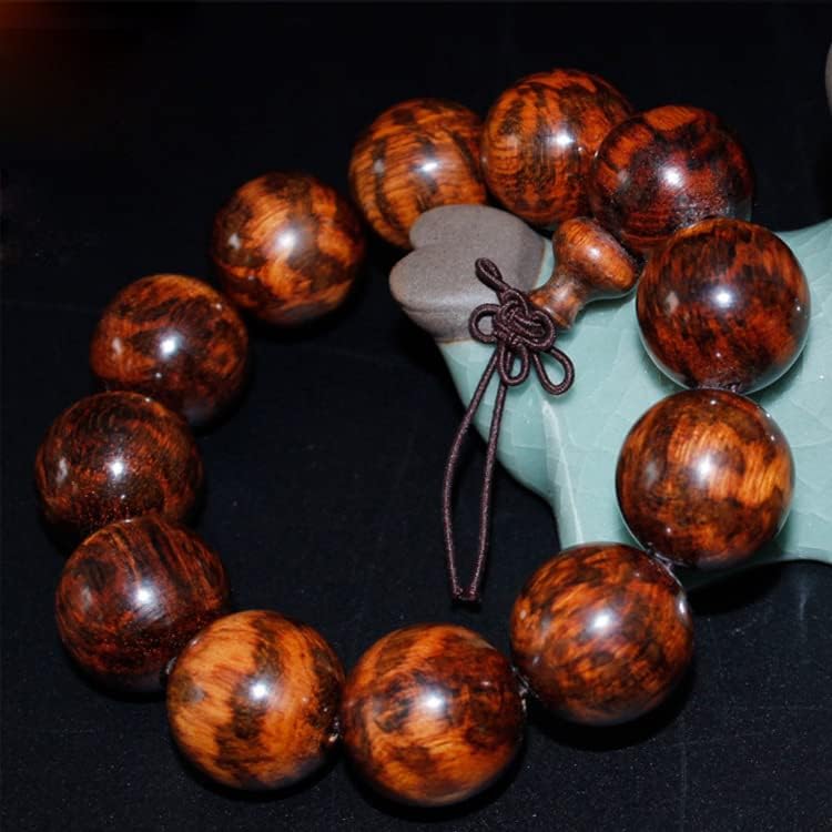 Mascot Wooden Crafts Wood Carving Art Wood Decoration Artwork 满纹蛇纹木手串2.0 高密度蛇纹木满榴花佛珠 佛珠手串商务礼品(手工挑选爆满花)