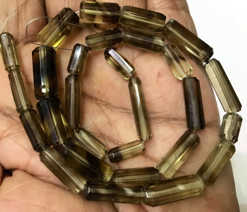 Natural BIO LEMON TUBE FACETED Beads 5x8-15x20mm 17 inch long string jewelry making gemstone beads for necklace bracelet