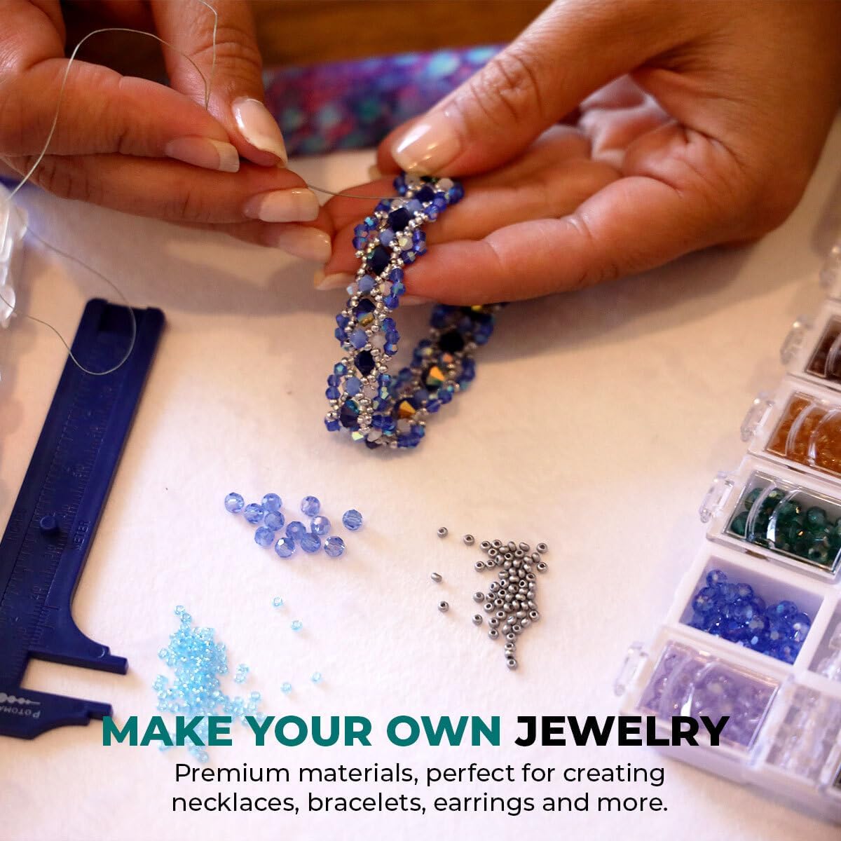 PotomacBeads Ultimate Beaded Jewelry Making Kit - Over 18,000 Bracelet, Necklace & Earring Beads, Create DIY Jewelry, All Essential Beading Materials, c/w Manual, Tools & Components