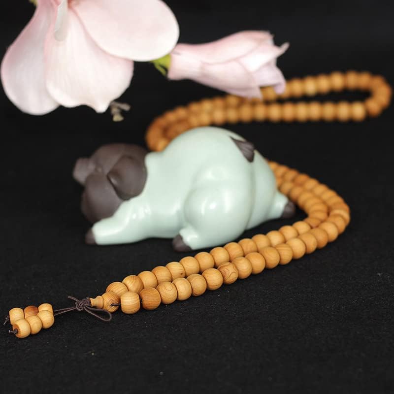 崖柏素珠珠手链手串项链民族风佛珠手链手串饰品工艺(崖柏珠手工7*9)