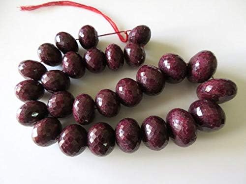 22mm to 30mm Huge Rare Natural Ruby Faceted Rondelle Beads, One of A Kind, 20 Inch Strand Code-HIGH-49560