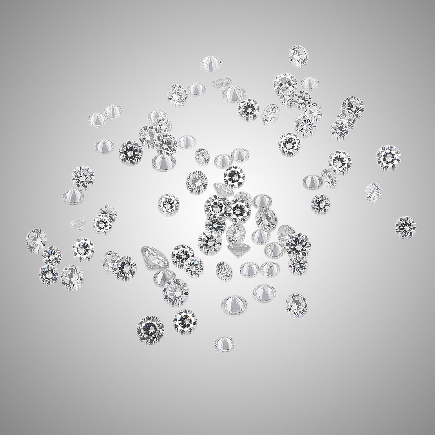 GEMHUB 1.1mm Round Cut CVD Diamonds 0.5 Carat 75 Pcs Loose Lab-Grown Melee Stones for Jewelry Making and Micro Settings