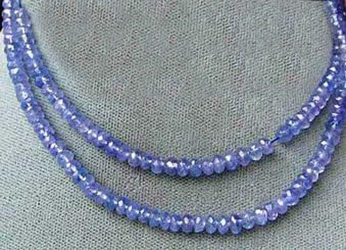 Tanzanite Faceted from 3x1.25mm to 2.5x1mm Roundel Bead 15 inch Strand 109713 for Jewelry Making