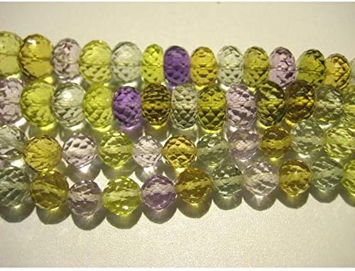 13 inch natural beads strand of 9-14mm faceted rondelle multi gemstone gemstone beads for DIY jewelry - necklace, bracelet, earring, ring.