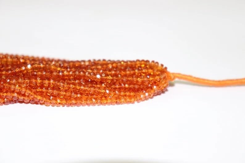 Spessartite Garnet Faceted Rondelle Beads 3.5-5.5 mm AAA Garnet Beads Orange Garnet Beads Fanta Garnet Faceted Beads