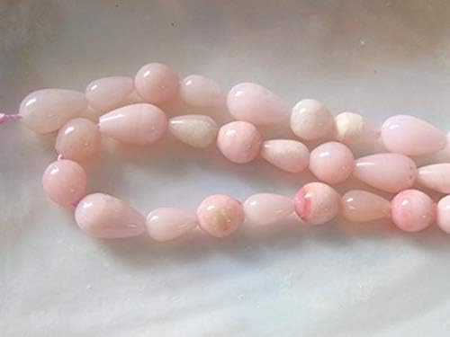 Full 16 Inch Strand, 39 Beads, AA Natural Smooth Teardrop Peruvian Pink Opal Briolette 13x8.3mm Code-HIGH-61882