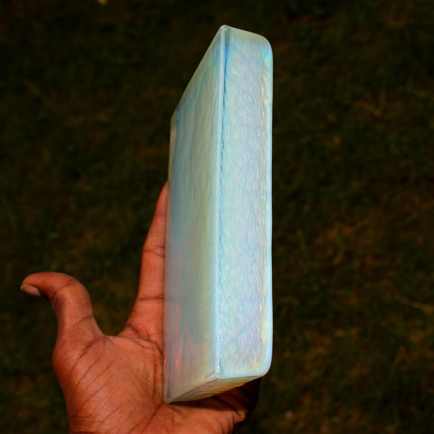 REAL-GEMS Opalite Real Blue Energy Chunk Slab 16 cm 1126 Grams for Office Decoration