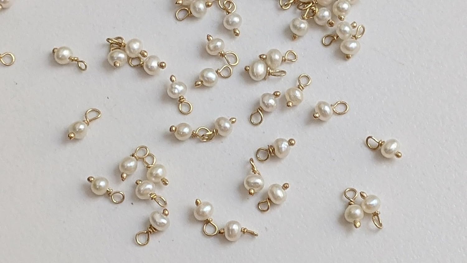 Women's 3 mm Pearl 925 Sterling Silver Wire Wrapped Pearl Rondelle Beads, Pearl Jewelry Hangings, Loose Pearl Beads (50Pcs To 100 Pcs Options)