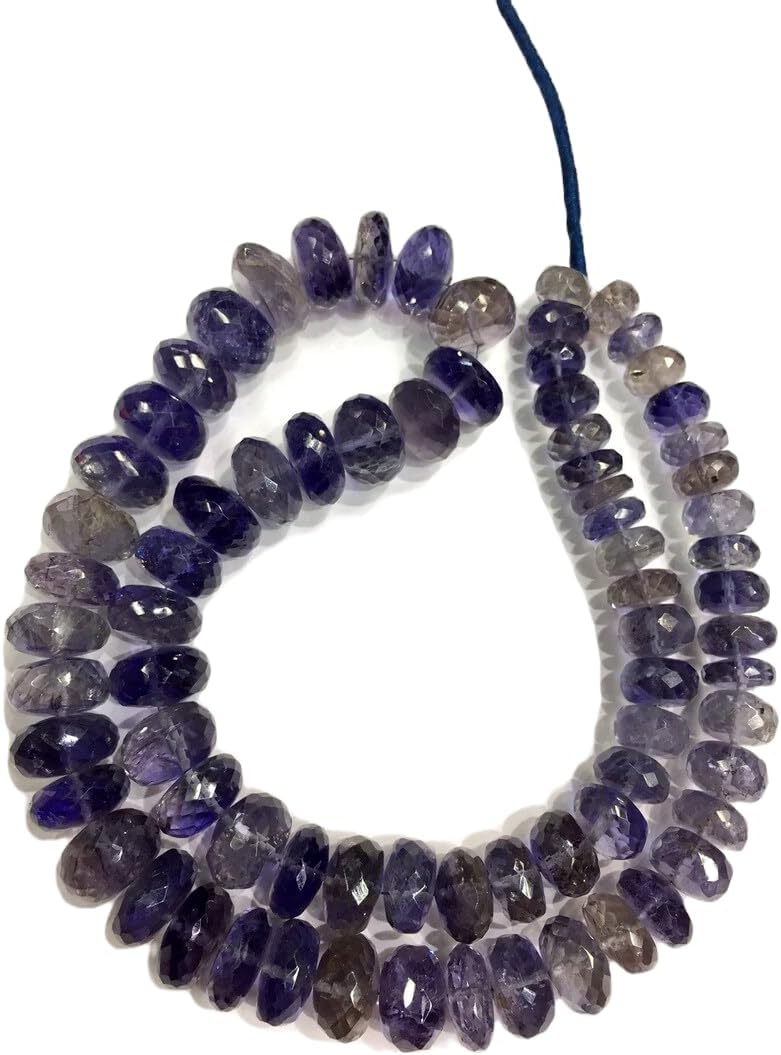 13 inch Strand of Natural gem Iolite, 4-10mm rondelle Faceted Beads for DIY Jewelry Making. | Beads_04915